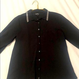 Black Longsleeve Sheer Blouse